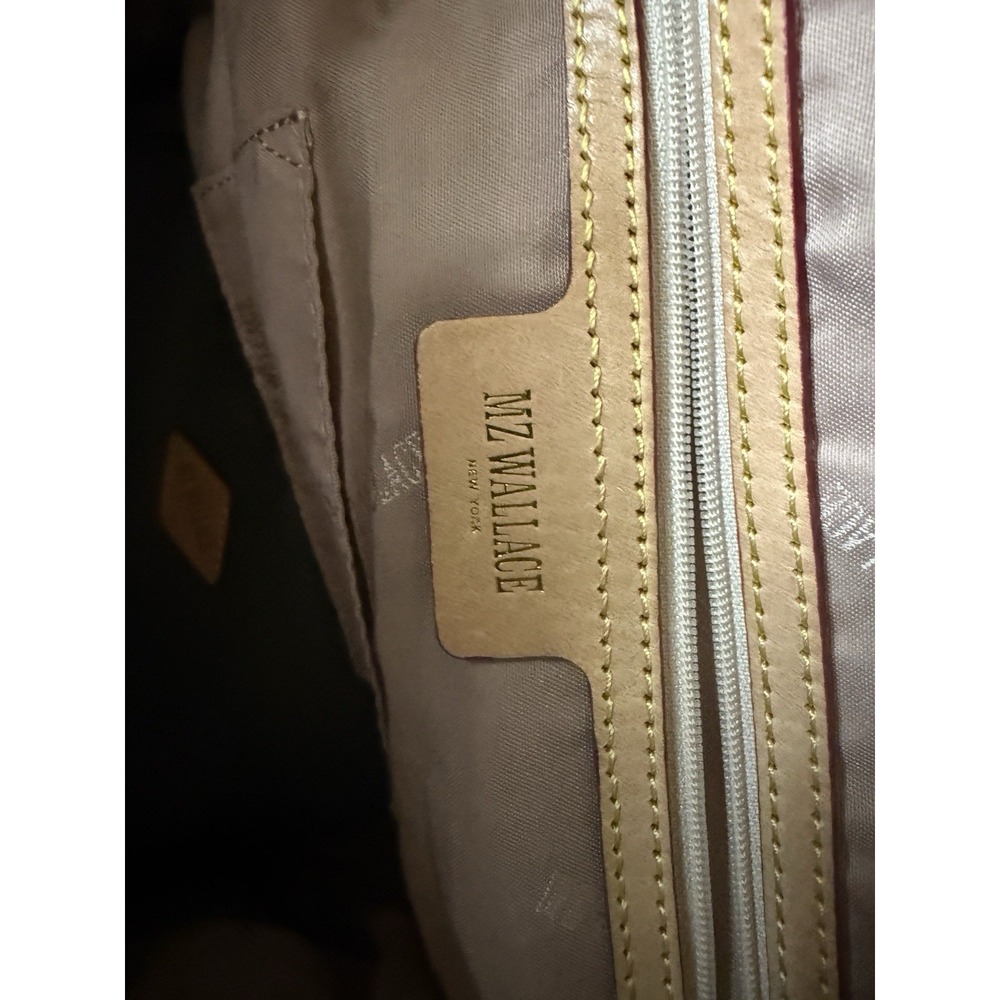 MZ Wallace Gray Nylon and Leather Bedford Jane Shoulder Bag with Zip Pouch - Picture 3 of 16